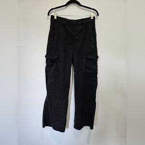 American Eagle Outfitters Black Stretch Baggy Wide Leg